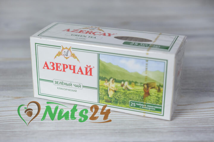 Чай Азерчай зелёный 25 пак.(с конвертом)