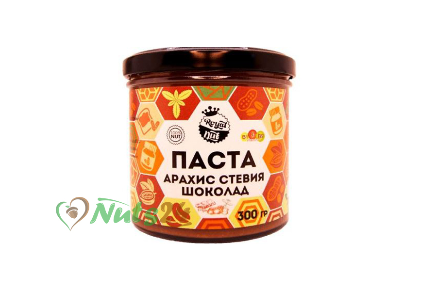 Паста арахис+стевия+шоколад  300 гр