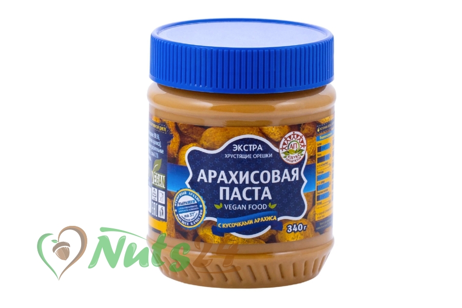 Паста арахисовая с кусочками (кранч) 340 гр