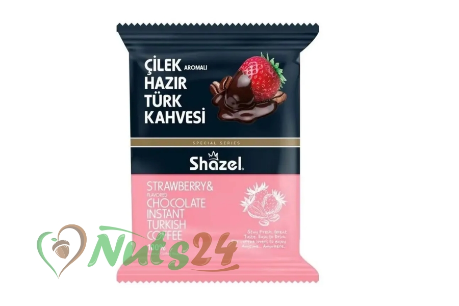 Турецкий кофе молотый растворимый с клубникой (Shazel) 100 гр